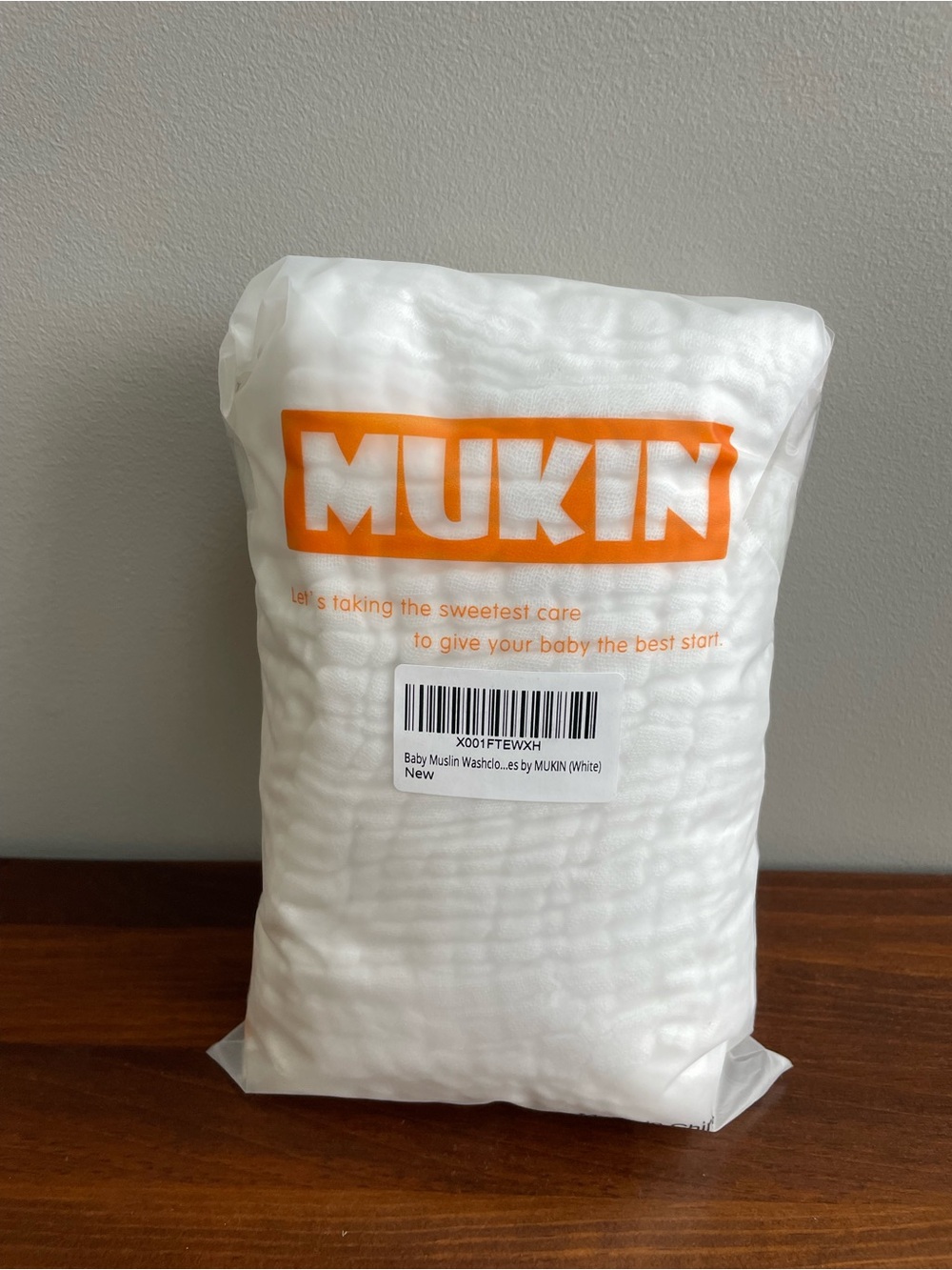New MUKIN White Baby Muslin Washcloths 10-Pack